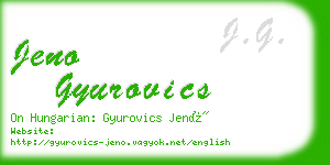 jeno gyurovics business card